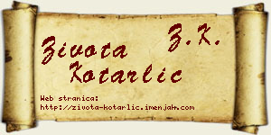 Života Kotarlić vizit kartica